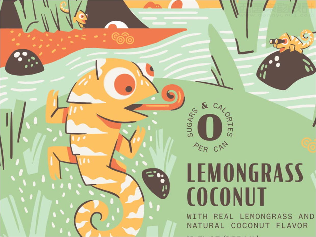 Aura Bora植物起泡水功能飲料包裝設(shè)計(jì)之插畫(huà)設(shè)計(jì)