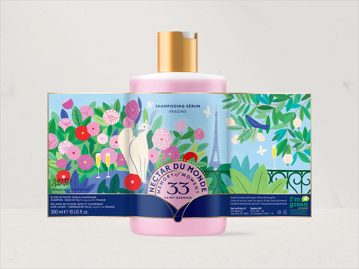 Nectar du Monde洗發(fā)水日化用品包裝設計之展開圖