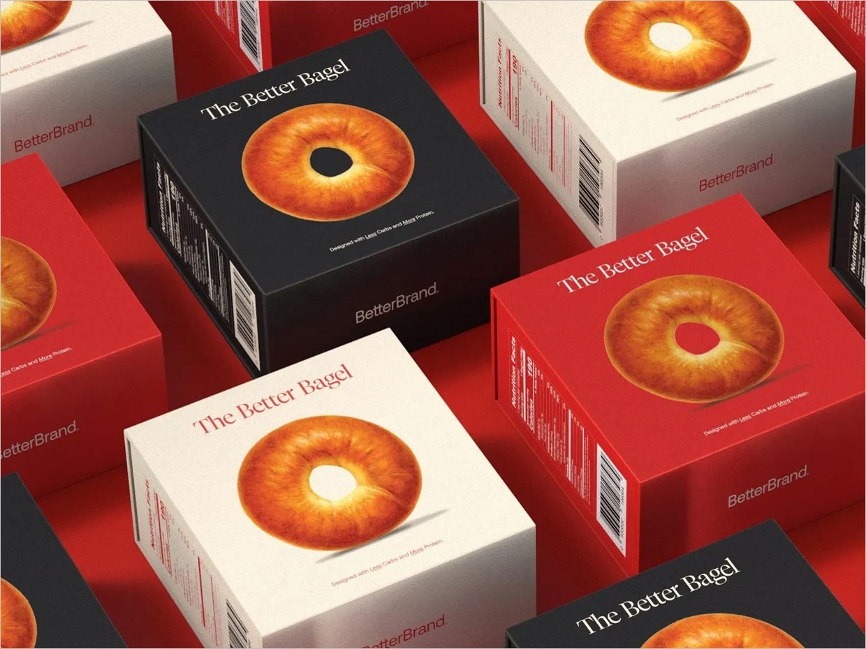 極簡風格的Better Bagel面包食品包裝設(shè)計