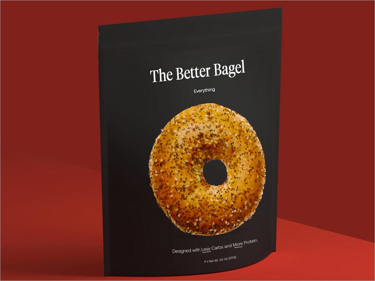極簡風格的Better Bagel面包食品包裝設(shè)計