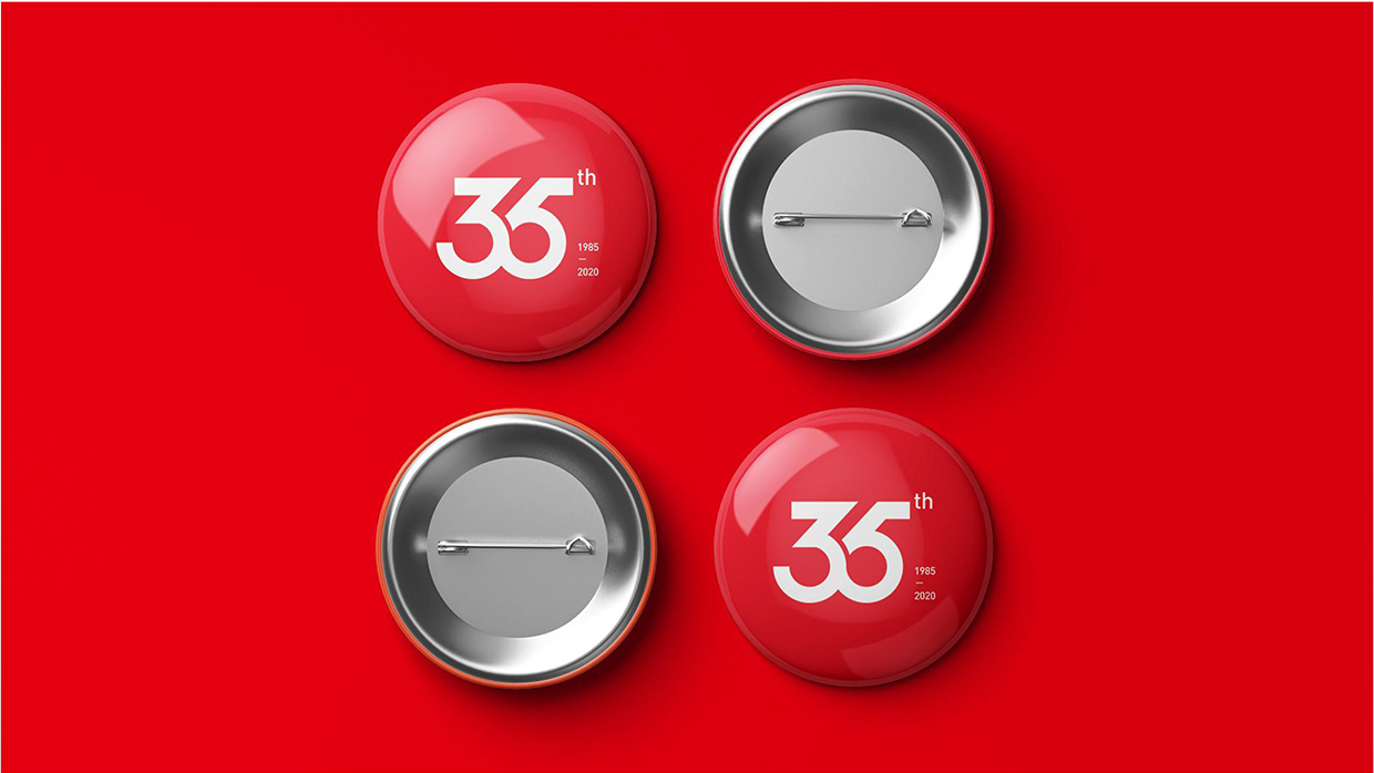 中國泛?？毓杉瘓F35周年logo設計之應用效果