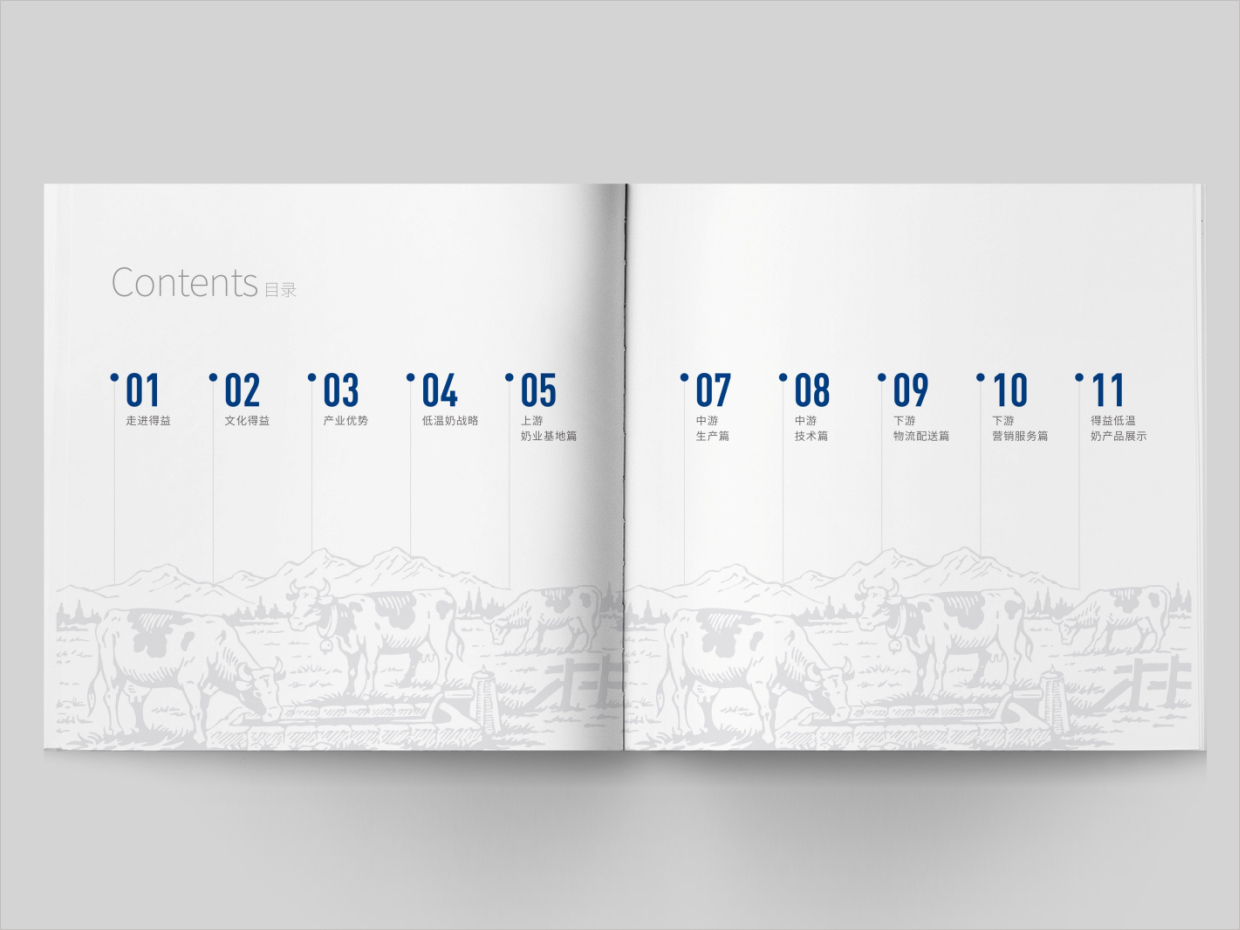 山東得益乳業(yè)股份有限公司畫冊設(shè)計之目錄頁設(shè)計 山東得益乳業(yè)股份有限公司畫冊設(shè)計之目錄頁設(shè)計