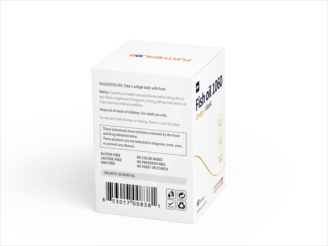 FURTHERLAB魚油保健品包裝設(shè)計之側(cè)面展示 FURTHERLAB魚油保健品包裝設(shè)計之側(cè)面展示