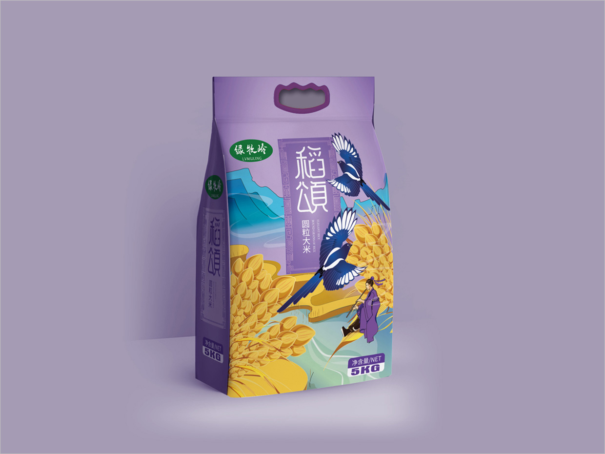 綠牧嶺大米農(nóng)產(chǎn)品包裝設計之稻頌 綠牧嶺大米農(nóng)產(chǎn)品包裝設計之稻頌